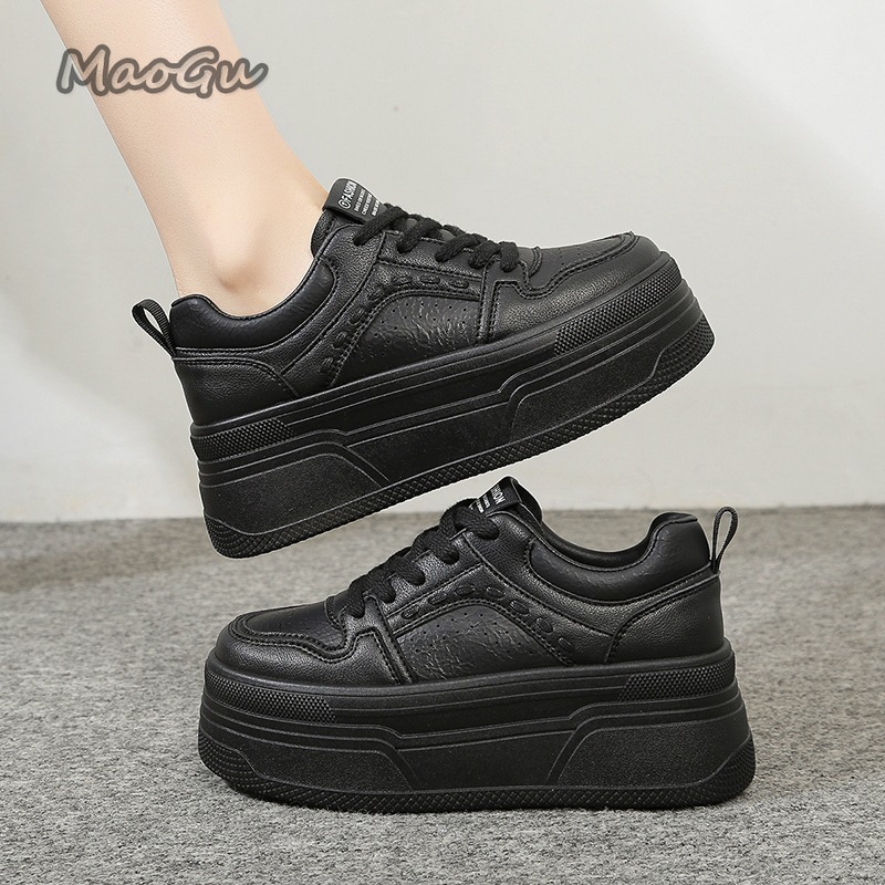Sewing Cloth - Height Increasing Platform White Sneakers Female