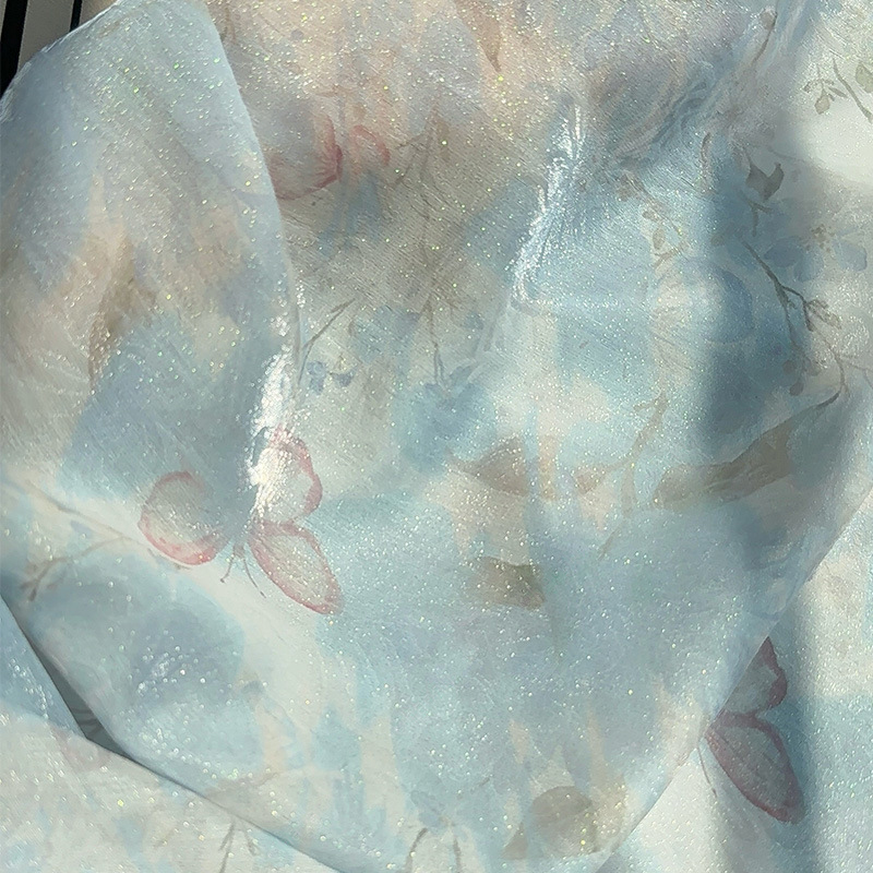 Sewing Cloth - 1m Chinese Style Floral Jacquard Printed