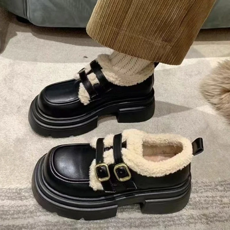Sewing New - Winter British Style Small Leather Shoes