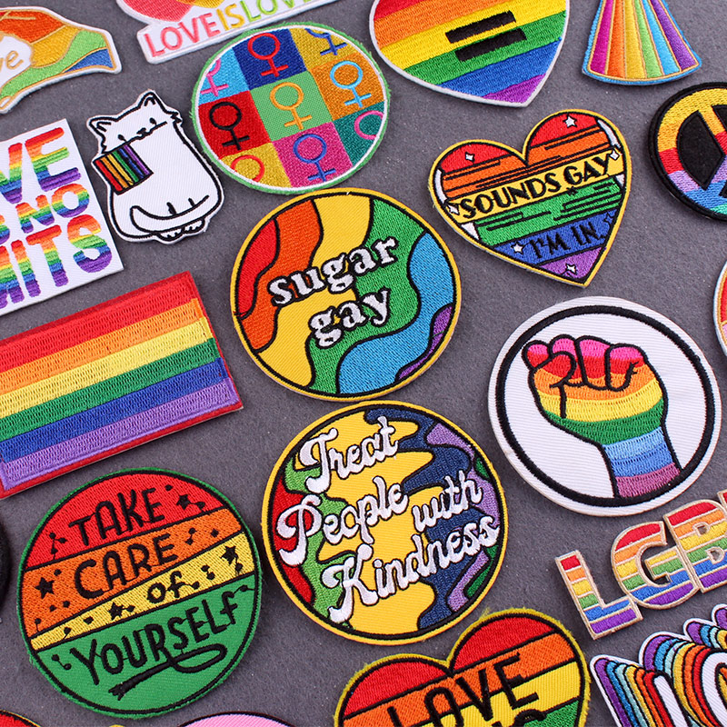 Rainbow Patches On Clothes Gay - Velcro Sew On ulasan dan harga