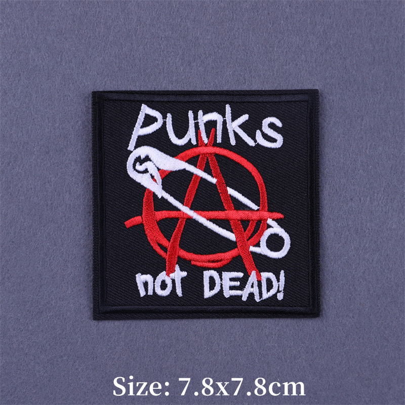 Punk Embroidered Iron on Patch - Velcro Sew On ulasan dan harga