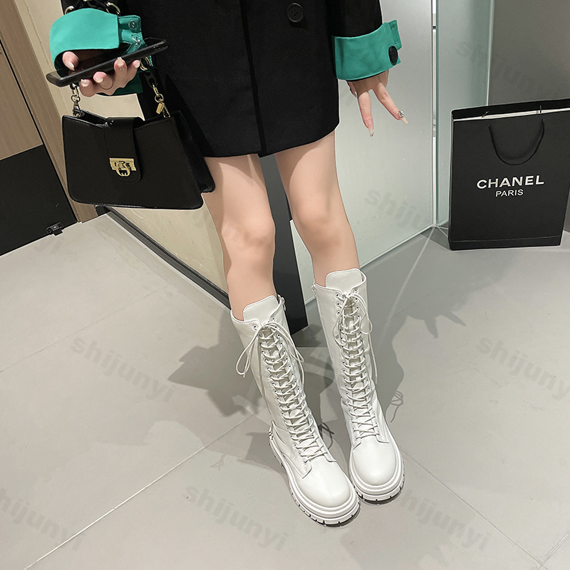 Women Knight's Boots Platform  - Sewing Cloth ulasan dan harga