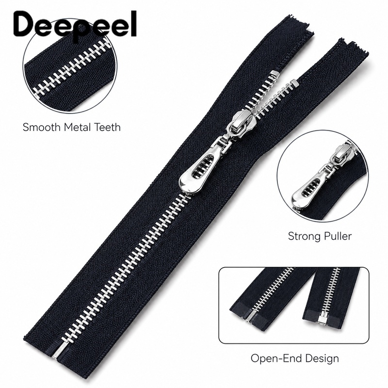 5Pcs 3# 40-70cm Metal Open End - Sewing Front Zipper ulasan dan harga