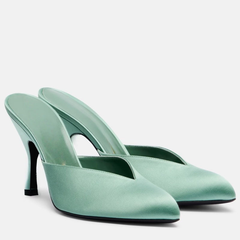 New Women Satin Mule Heels V C - Sewing New ulasan dan harga