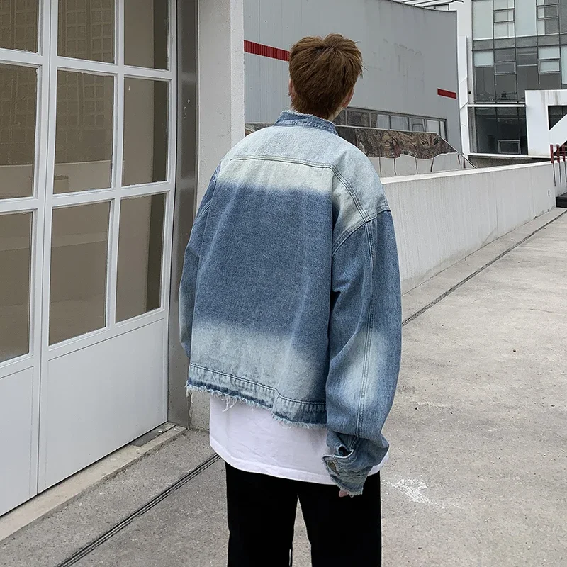 American Retro Hip Pop Raw Edg - Sewing Jackets ulasan dan harga