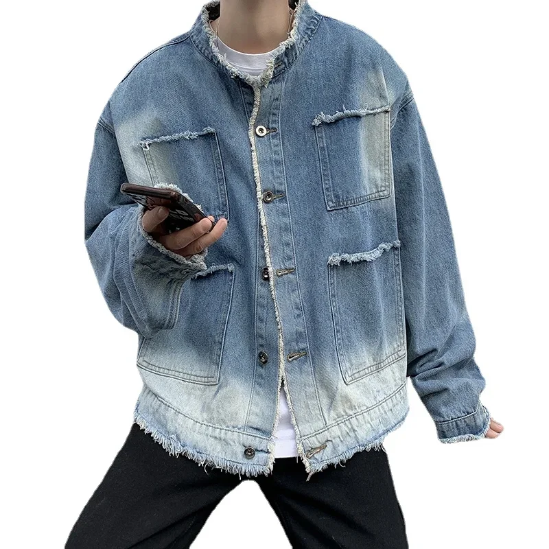 American Retro Hip Pop Raw Edg - Sewing Jackets ulasan dan harga