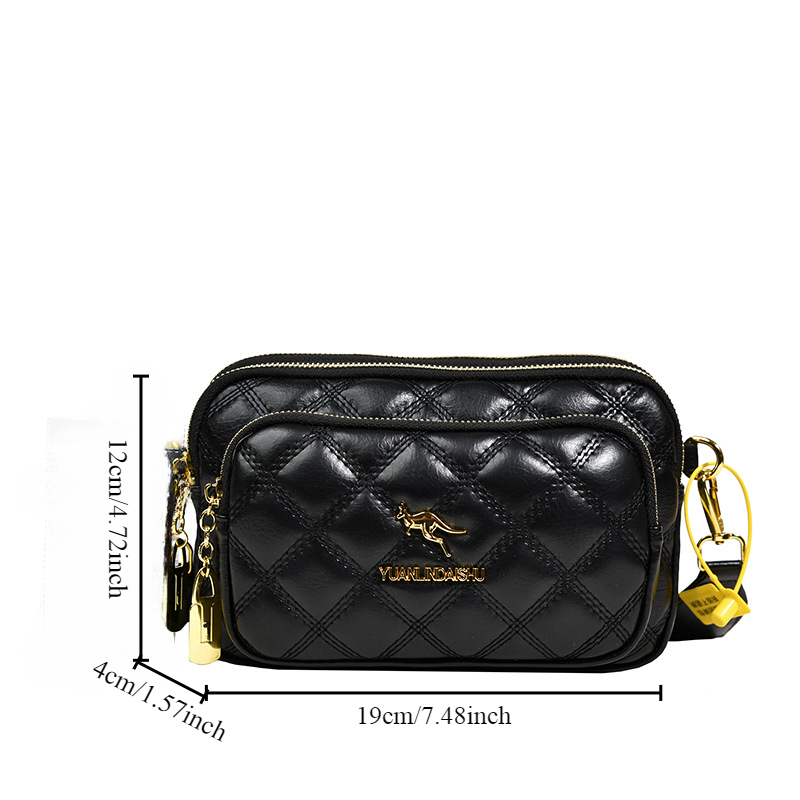 Argyle Pattern Simple Shoulder - Sewing Zipper ulasan dan harga