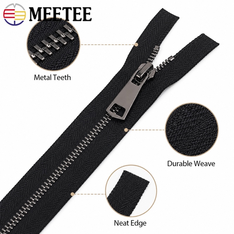1/5Pcs 5# 50-150cm Metal Auto- - Sewing Front Zipper ulasan dan harga