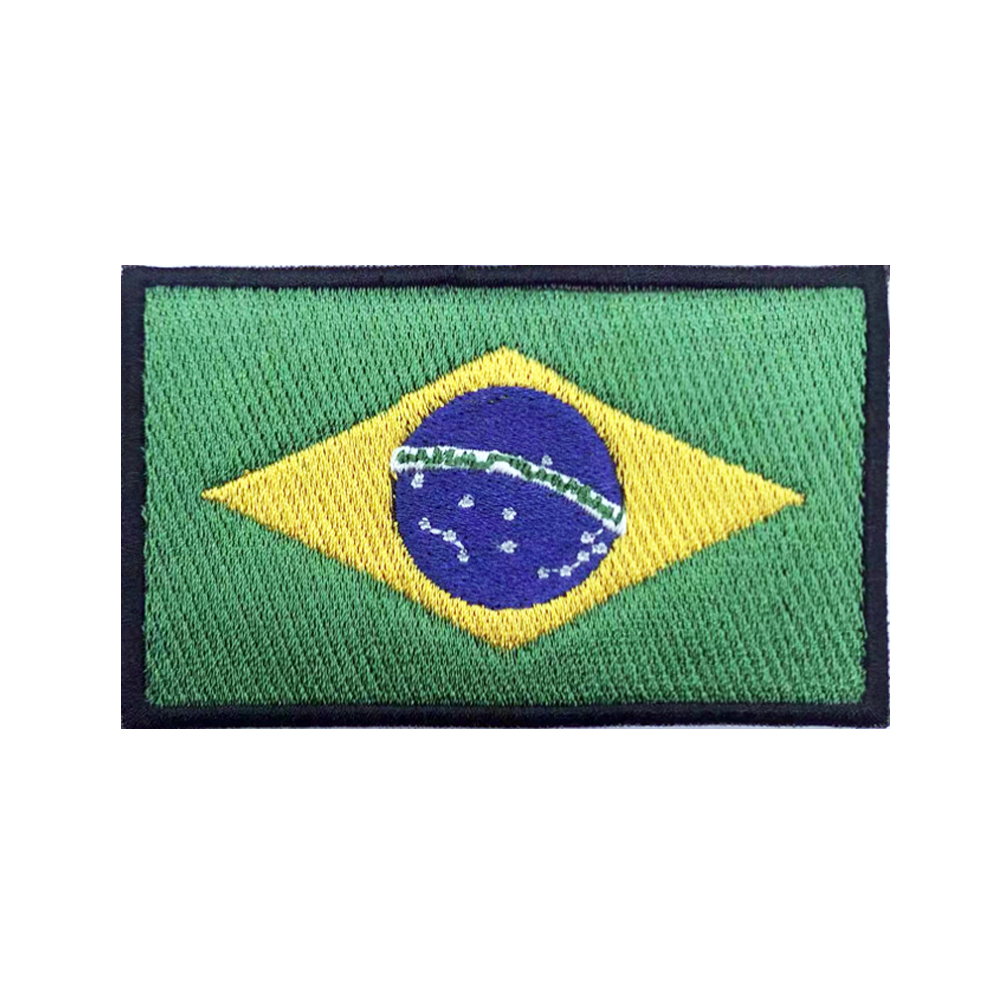 Brazilian flag Brazil Patches  - Velcro Sew On ulasan dan harga
