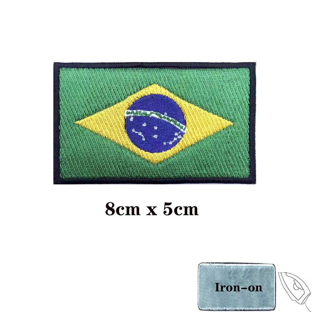 Brazilian flag Brazil Patches  - Velcro Sew On ulasan dan harga