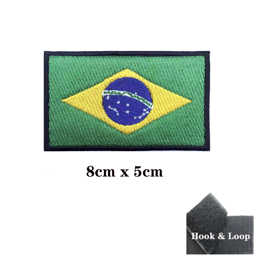 Brazilian flag Brazil Patches  - Velcro Sew On ulasan dan harga