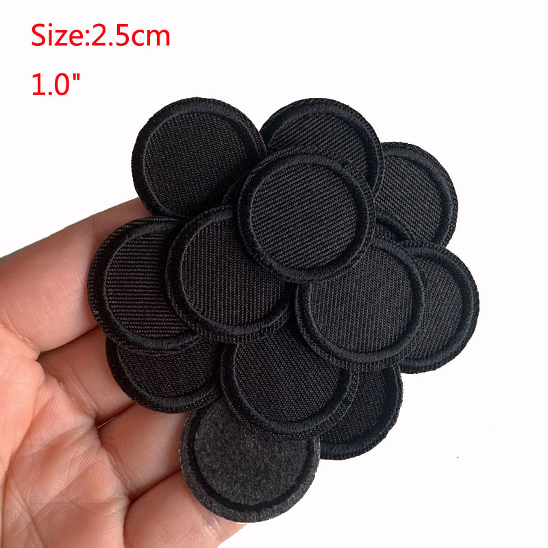 5Pcs Black Round Patches For C - Velcro Sew On ulasan dan harga