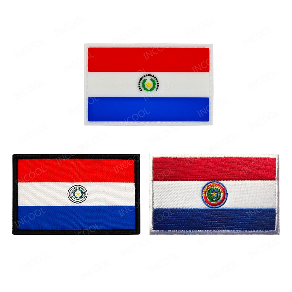 Paraguay Flag Embroidered Patc - Velcro Sew On ulasan dan harga
