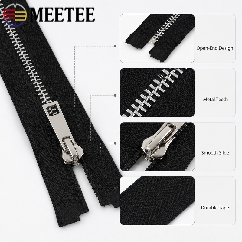 5/10Pcs 40-80cm 5# Metal Open  - Sewing Front Zipper ulasan dan harga