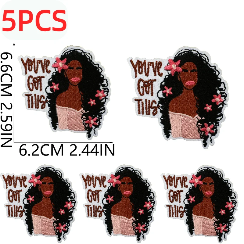 1/5PCS Cartoon Black Embroider - Sewing Label ulasan dan harga