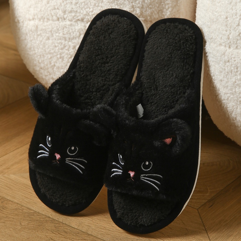 Cute Cat Plush Flip Flops For  - Sewing Cloth ulasan dan harga