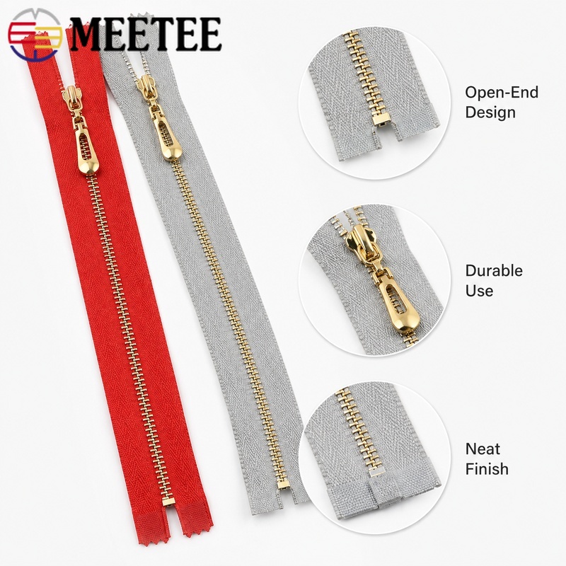 5Pcs 3# 40/60/70cm Metal Open- - Sewing Front Zipper ulasan dan harga