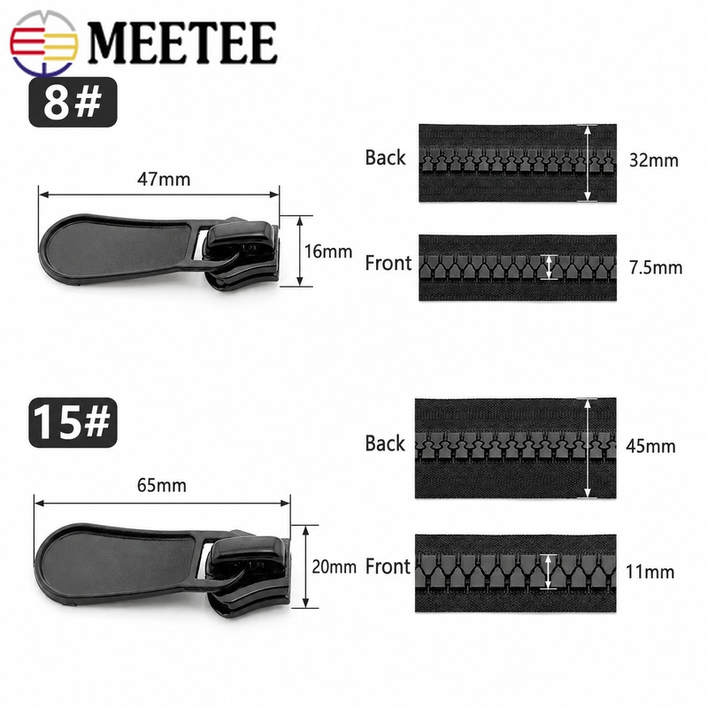 2Pcs 8#/15# 70-120cm Resin Zip - Sewing Front Zipper ulasan dan harga