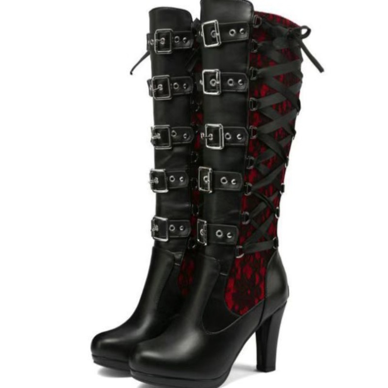 Punk Gothic Style Women's Knee - Sewing Cloth ulasan dan harga
