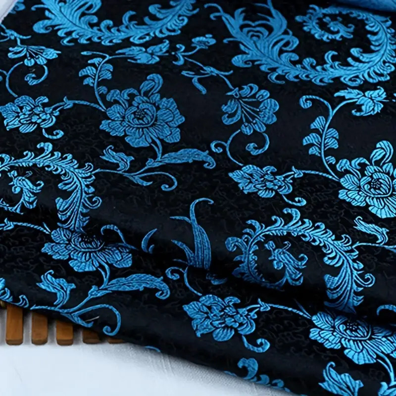 3D Blue Phoenix Tail Brocade F - Sewing Cloth ulasan dan harga