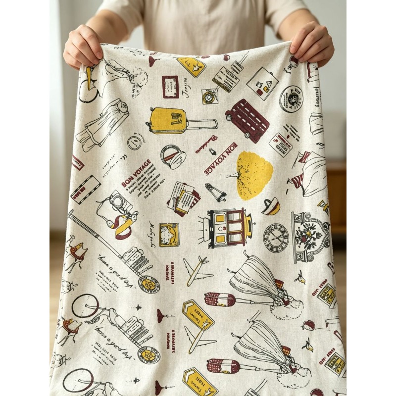 Mixed‑Blend Fabric with Girl P - Textile And Sewing Materials ulasan dan harga