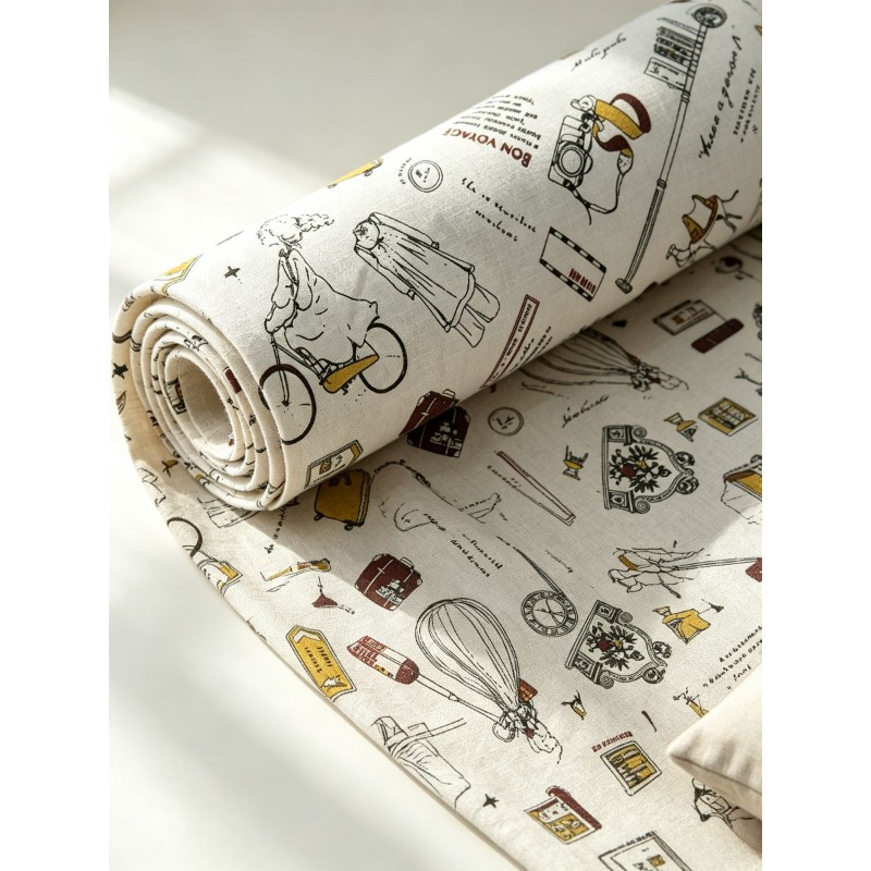 Mixed‑Blend Fabric with Girl P - Textile And Sewing Materials ulasan dan harga
