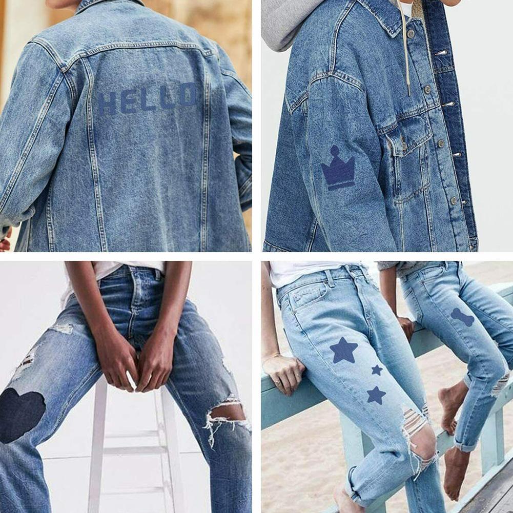 20Pcs Denim Cut Piece Iron On  - Velcro Sew On ulasan dan harga