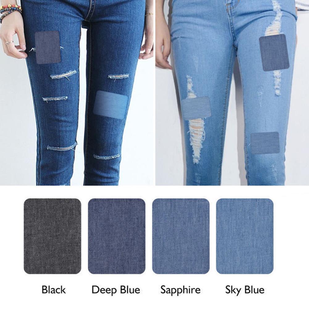 20Pcs Denim Cut Piece Iron On  - Velcro Sew On ulasan dan harga