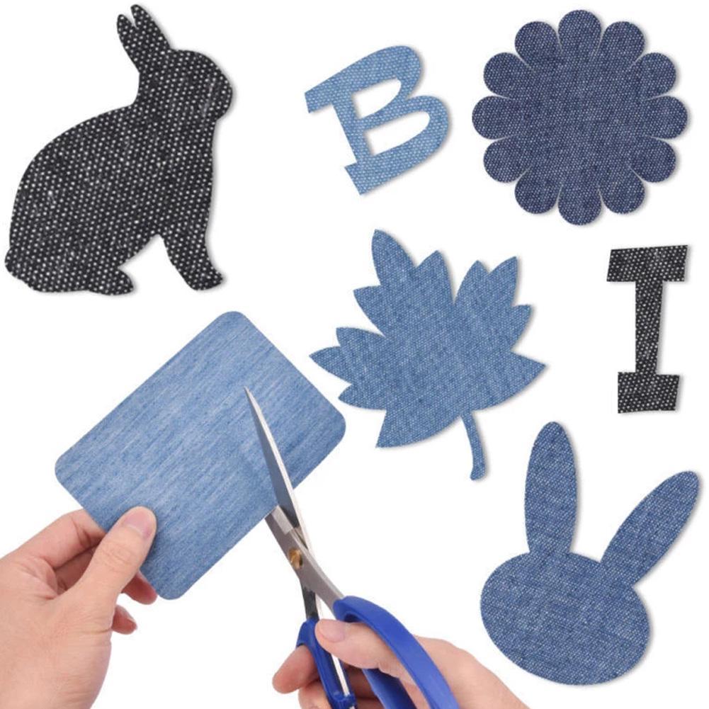 20Pcs Denim Cut Piece Iron On  - Velcro Sew On ulasan dan harga
