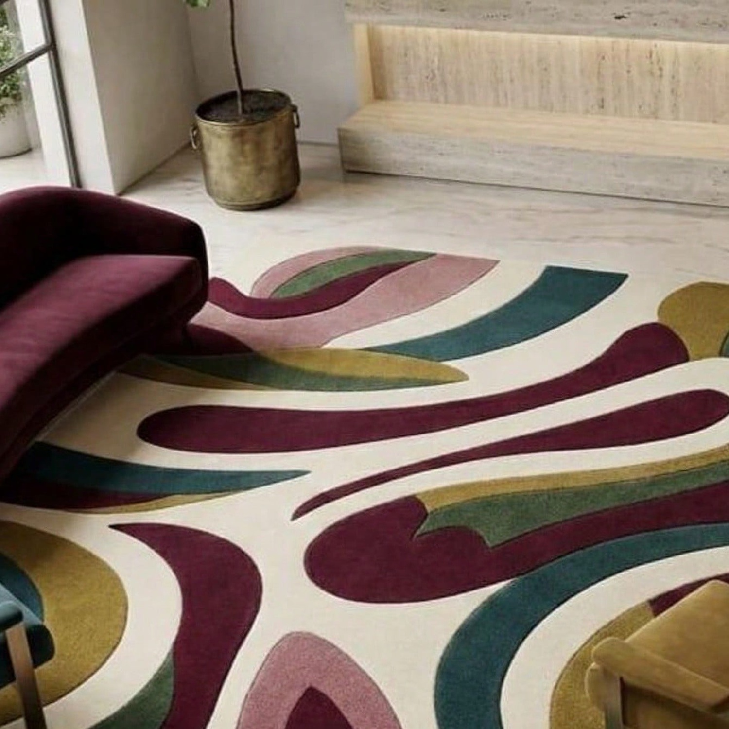 Abstract Pattern Carpet, Mid-C - Century Textile & Sewing Supply ulasan dan harga
